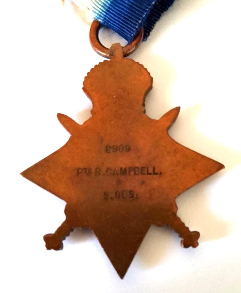 WW1 1914 Star Medal Grouping to The Scots Guards with Ribbon Bar & Research Documentation — image 2