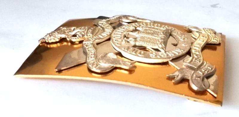 Post 1953 Kings Own Scottish Borders Silver / Gilt Shoulder Belt Plate — image 2