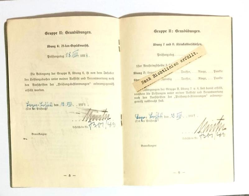 Third Reich S.A Sports Badge Award Booklet — image 4