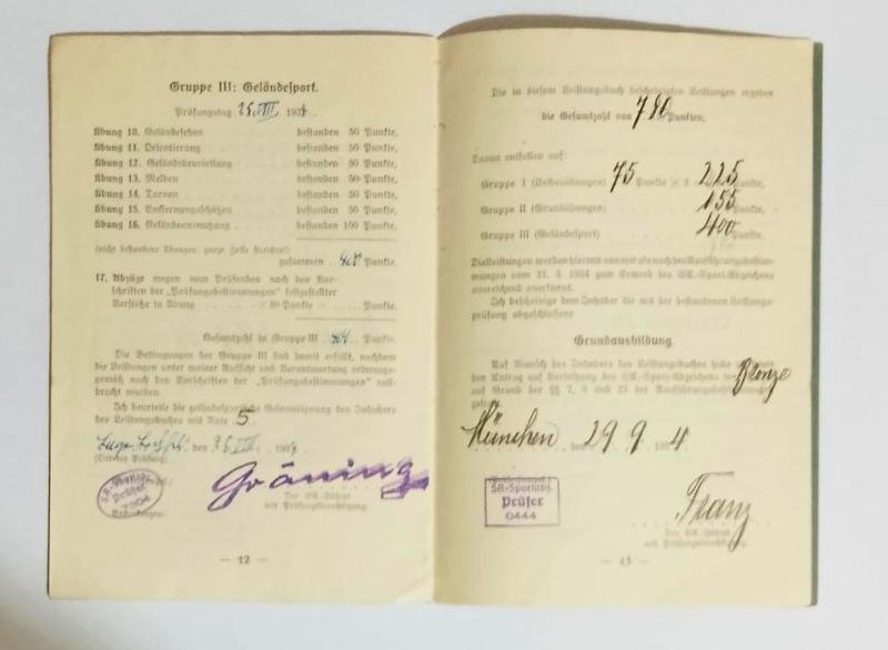 Third Reich S.A Sports Badge Award Booklet — image 5