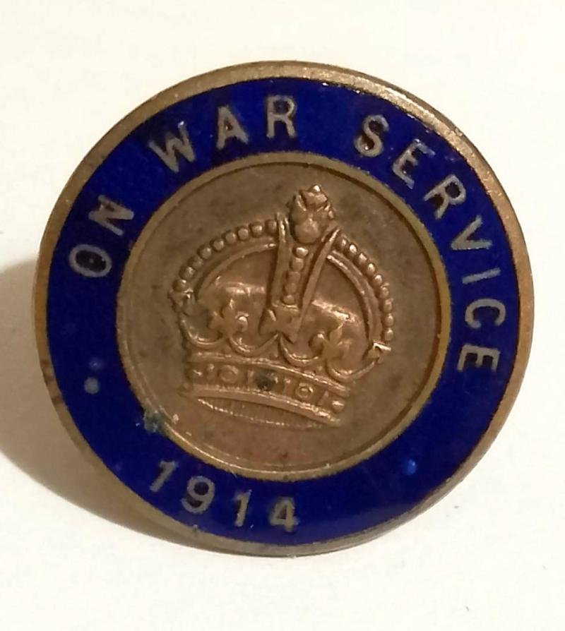 Scarce 'On War service 1914' Munitions Workers Lapel Badge