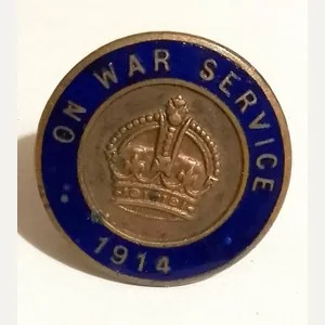 Scarce 'On War service 1914' Munitions Workers Lapel Badge