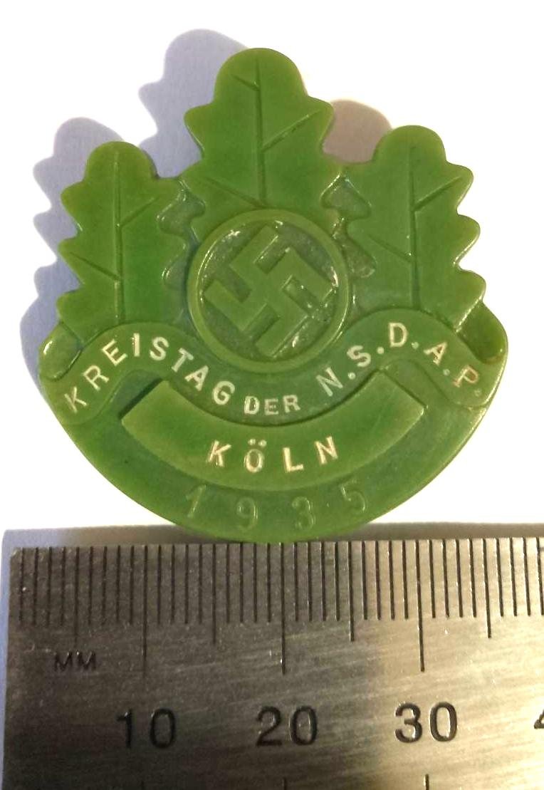 Scarce 1935 Kreistag NSDAP Koln Rally Badge — image 2