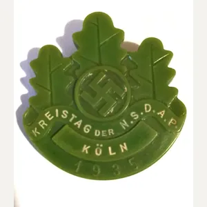 Scarce 1935 Kreistag NSDAP Koln Rally Badge