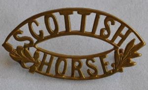 Scottish Horse Brass Shoulder Title Pre 1932