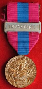 French National Defence Medal with one Bar “Infanterie”