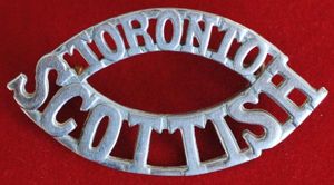 Canadian WW1 White Metal Shoulder Title Toronto Scottish of Canada