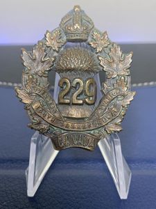 229th (South Saskatchewan) Battalion, CEF cap badge. Marked Geo. H. …
