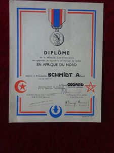 Diplôme de la médaille des opérations de sécurité Algérie