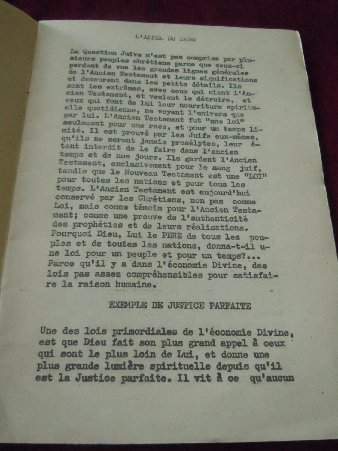 Brochure l'appel du sang, le déshonneur plutot que la mort – 1935 — image 2