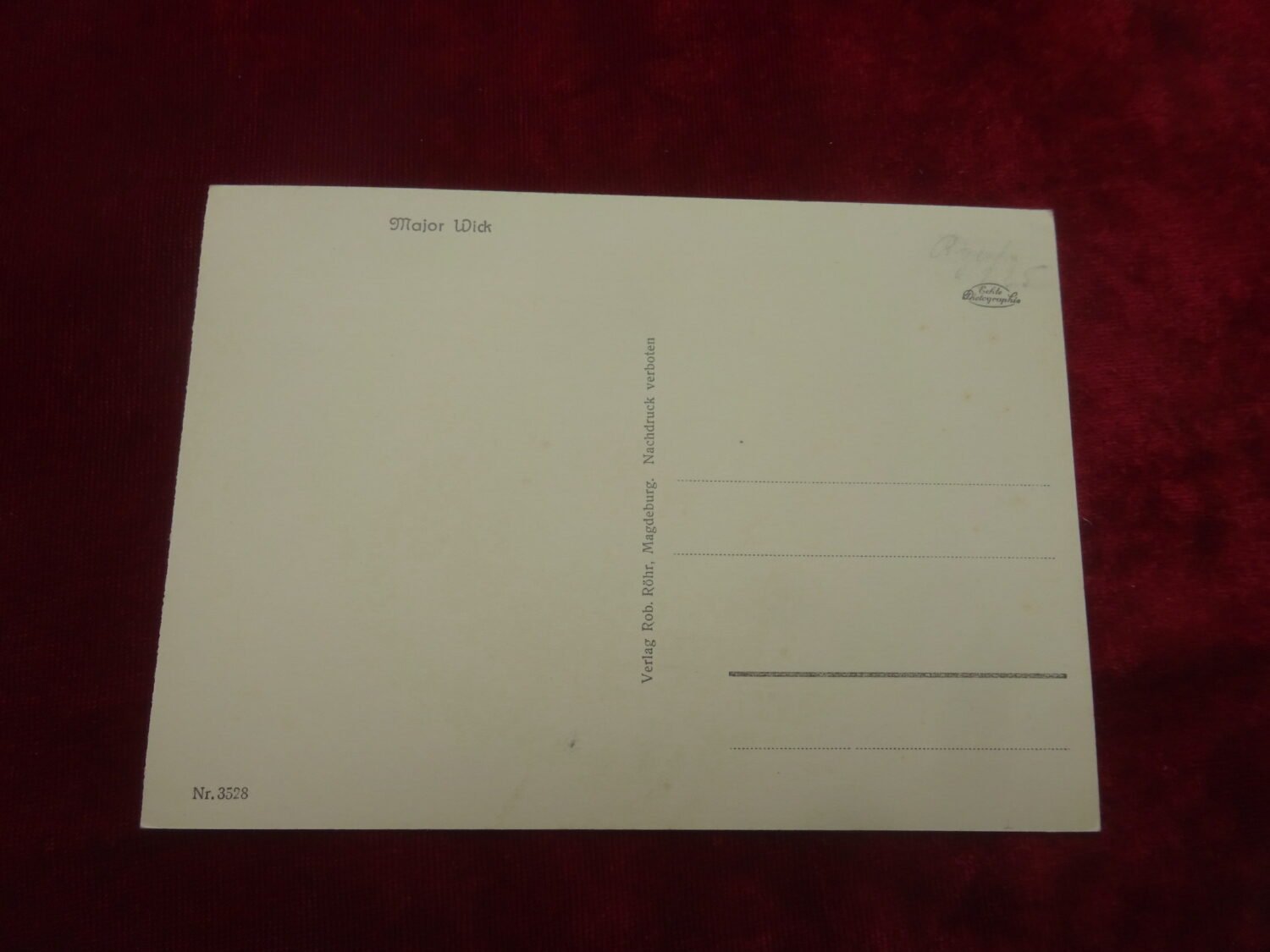 Carte postale major Wick — image 2