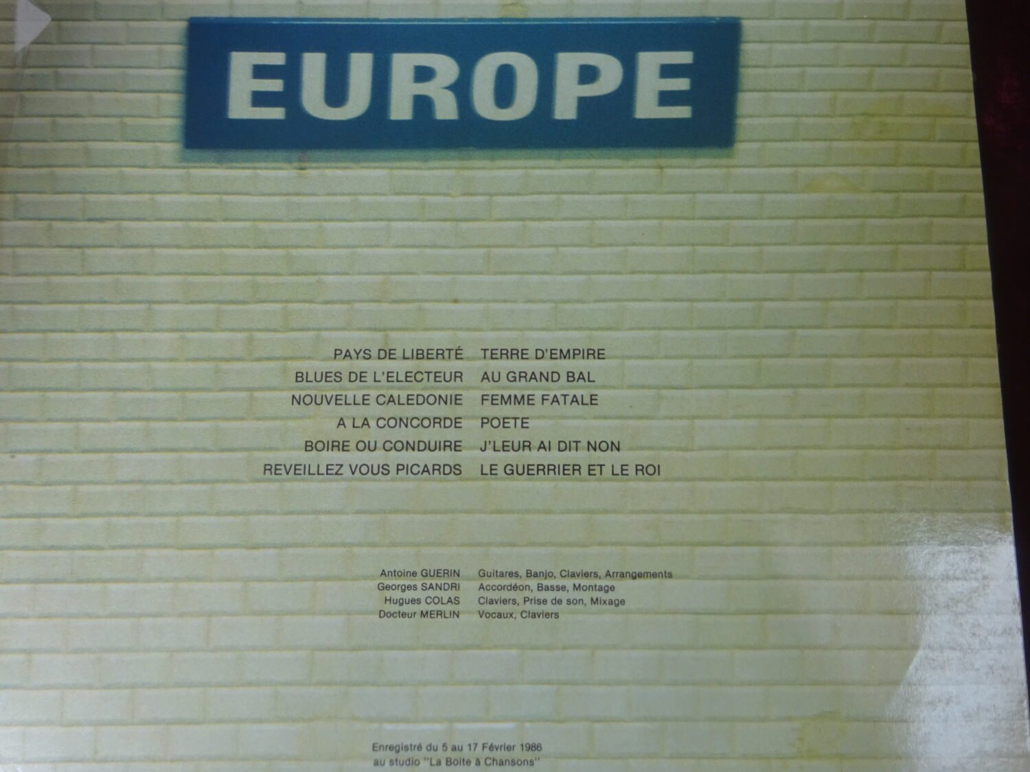 Disque 33 tours Europe — image 2