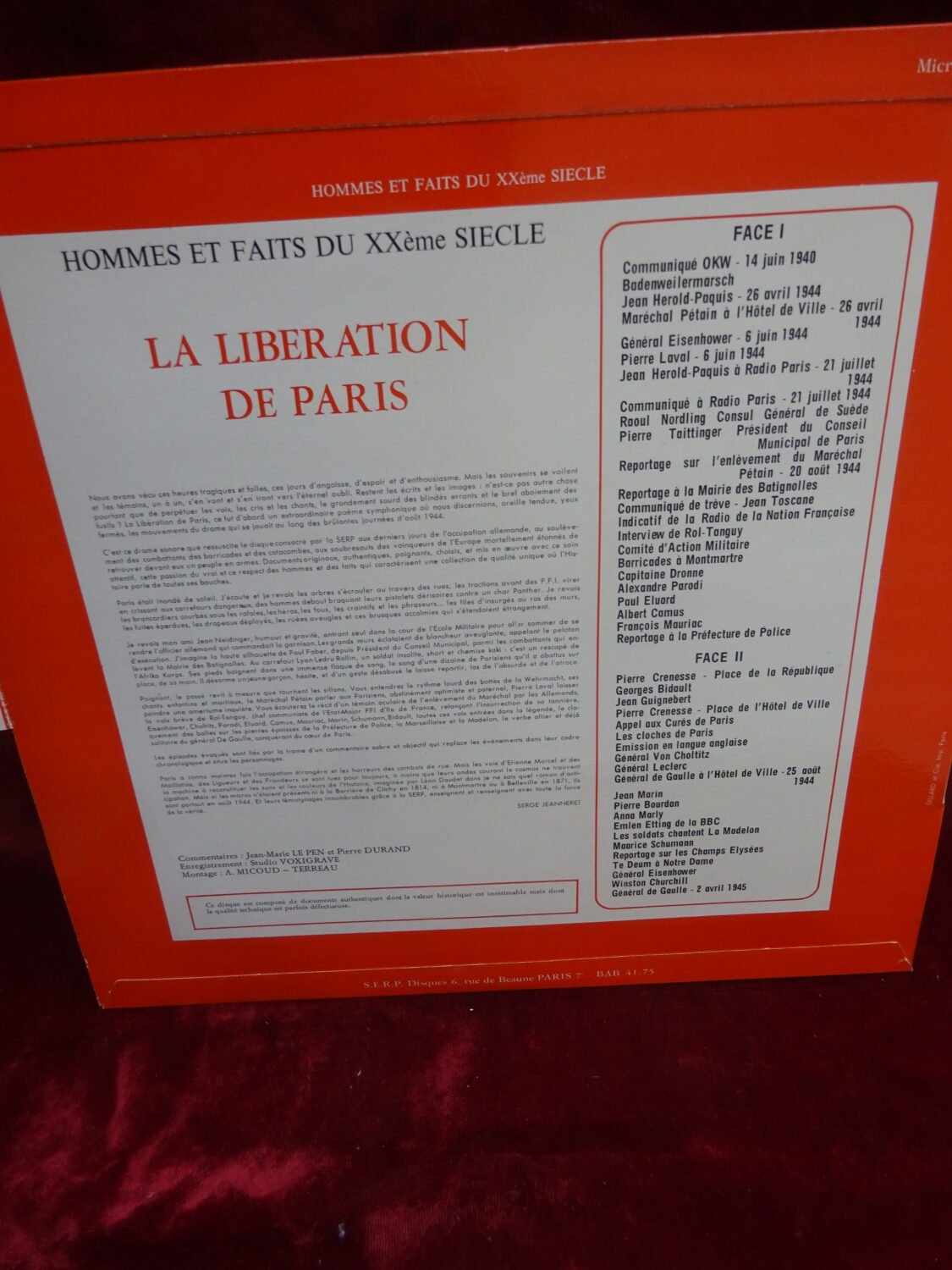 Disque 33 tours la libération de Paris SERP — image 2