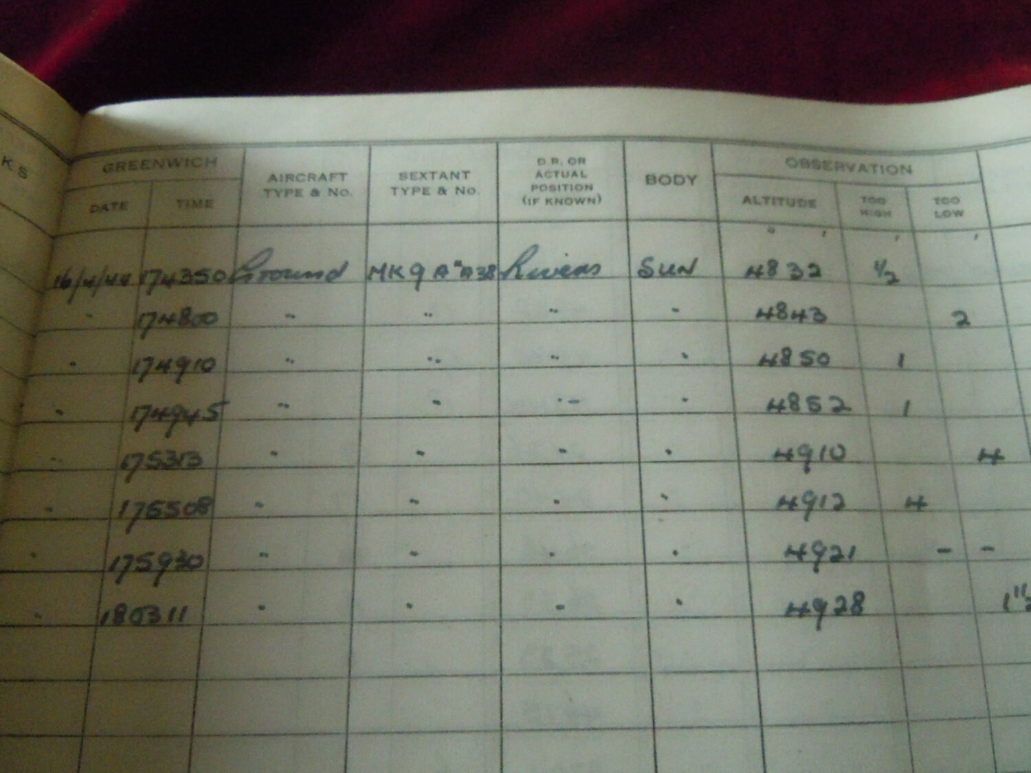Royal canadian Air Force Sight log book — image 5