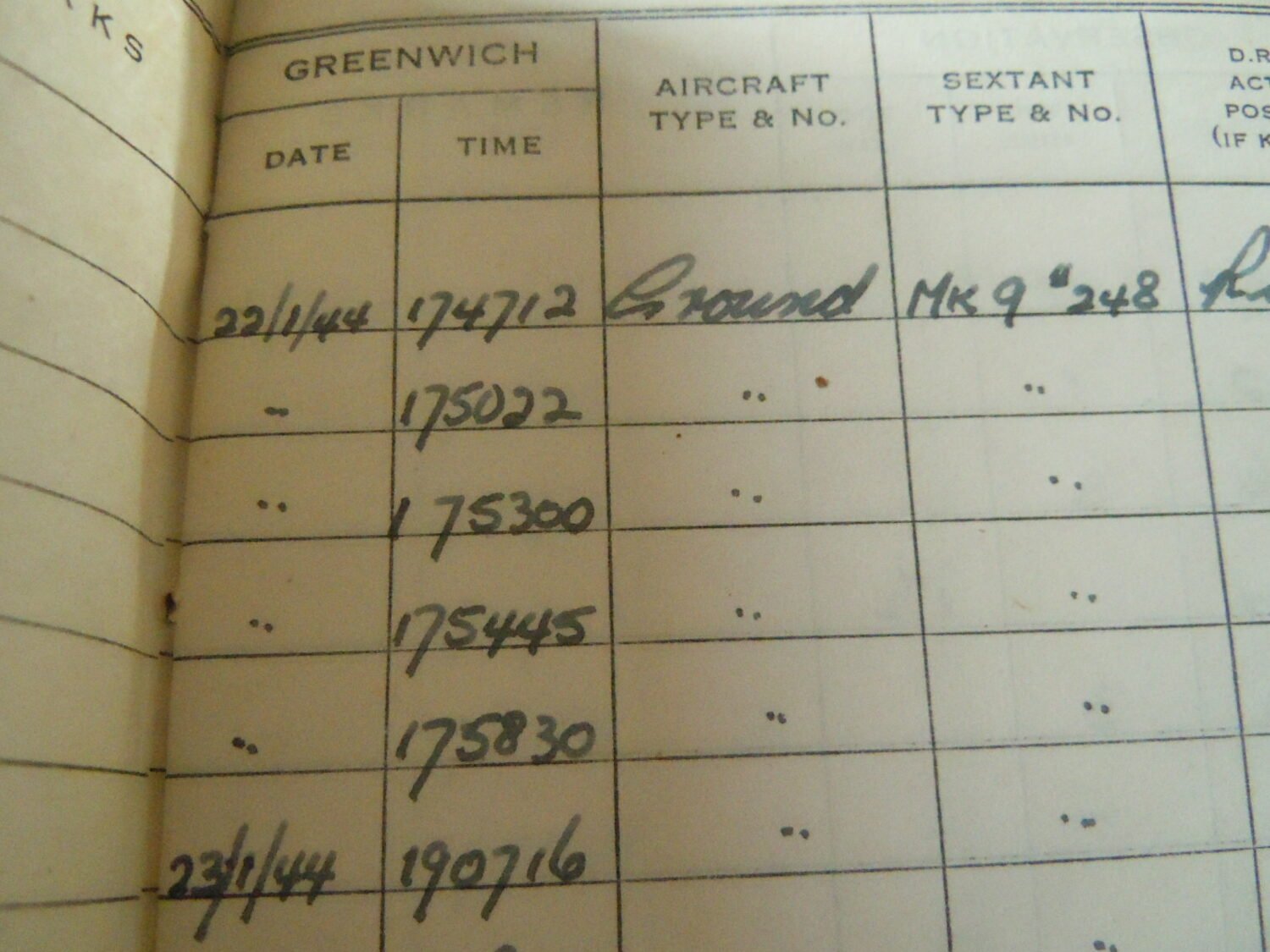 Royal canadian Air Force Sight log book — image 6