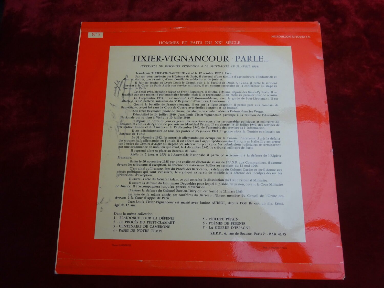 Disque 33 tours SERP Campagne présidentielle 1965 — image 2