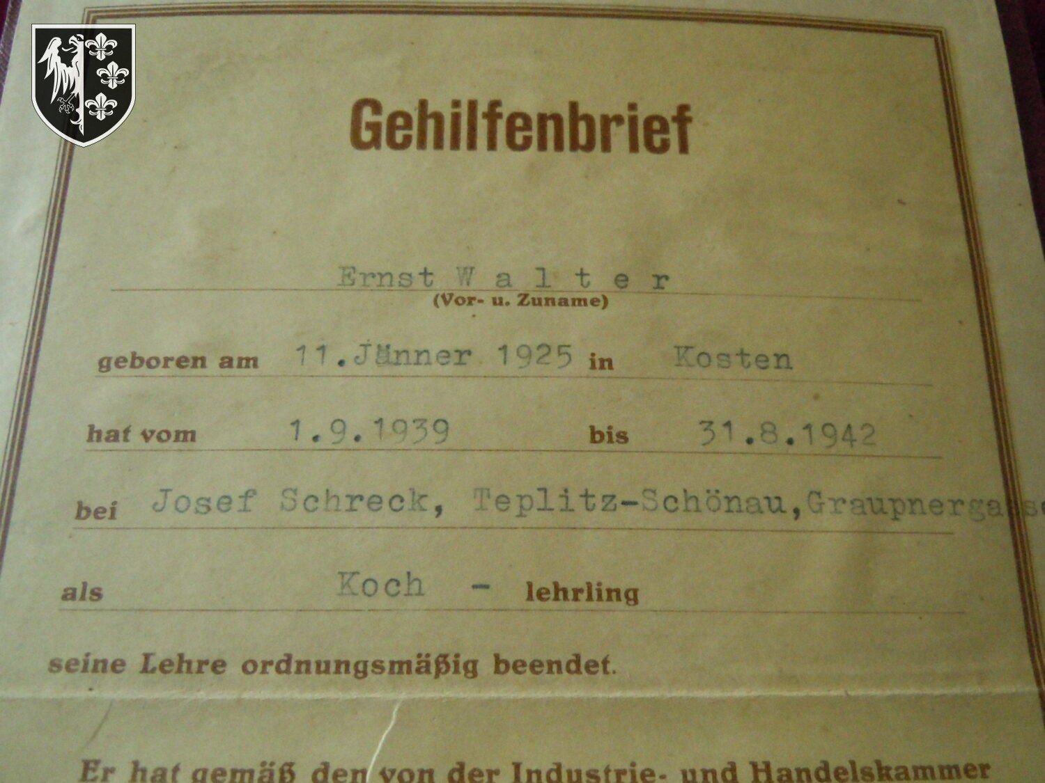 Gehilfenbrief — image 3