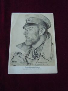 Carte postale du Generalleutnant Theodor Scherer