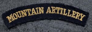 WW2 Mountain Artillery Shoulder Title