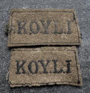 WW2 King's Own Yorkshire Light Infantry Slip On Shoulder Titles