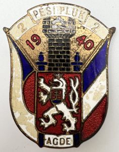 WW2 Free Czechoslovak Army Enamel 2 PESI PLUK (Infantry Regiment) …