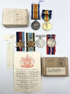 WW2 Air Crew Europe Killed In Action Family Medal Group