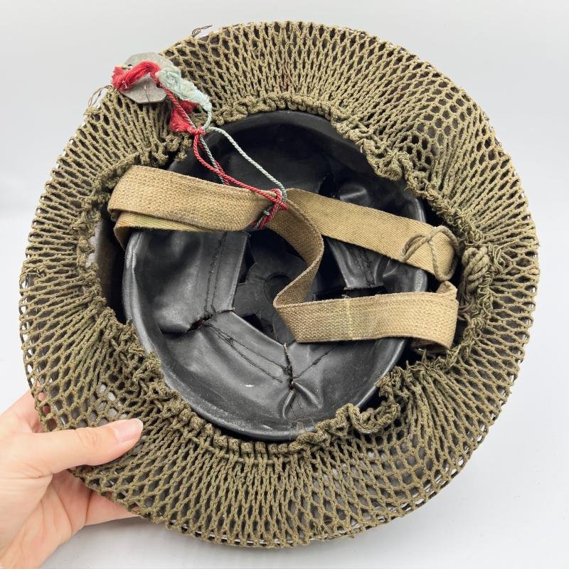 WW2 MKII Helmet With Net & Dog Tags — image 3