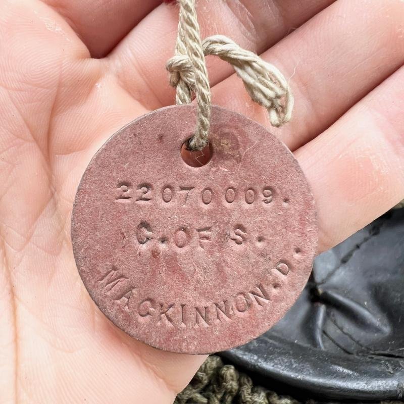 WW2 MKII Helmet With Net & Dog Tags — image 4