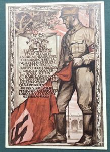 SA COLOURED MEMORIAL 1923 POSTCARD.