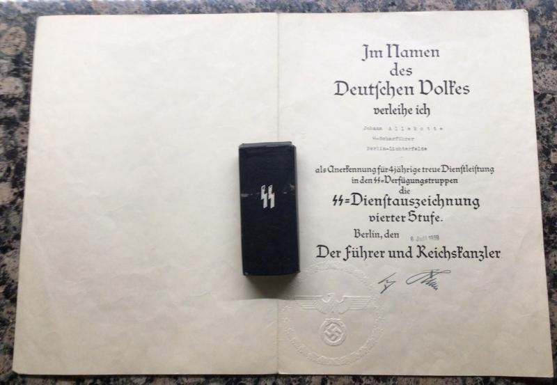 SS 4 YEAR BOXED MEDAL WITH LSSAH CITATION. — image 9