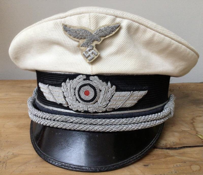 LUFTWAFFE OFFICER SUMMER WHITE TOP VISOR — image 2