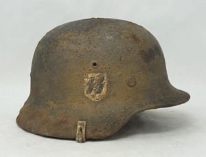 SS M35 Double Decal Helmet with Camo Cover Clips