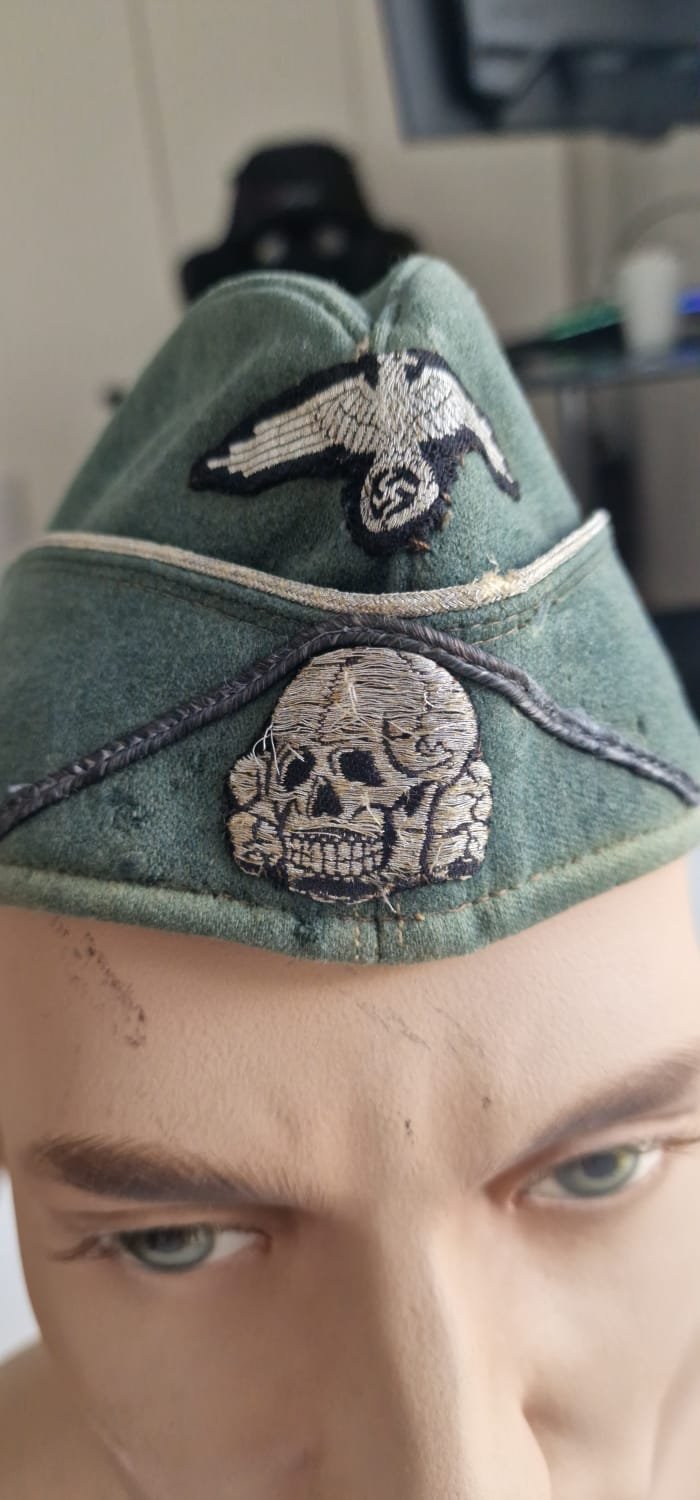 Service Used Waffen-SS Combat Engineer Officer's Schiffchen — image 3