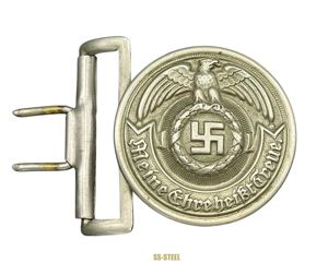 SS Officer Belt Buckle Nickel-OVERHOFF