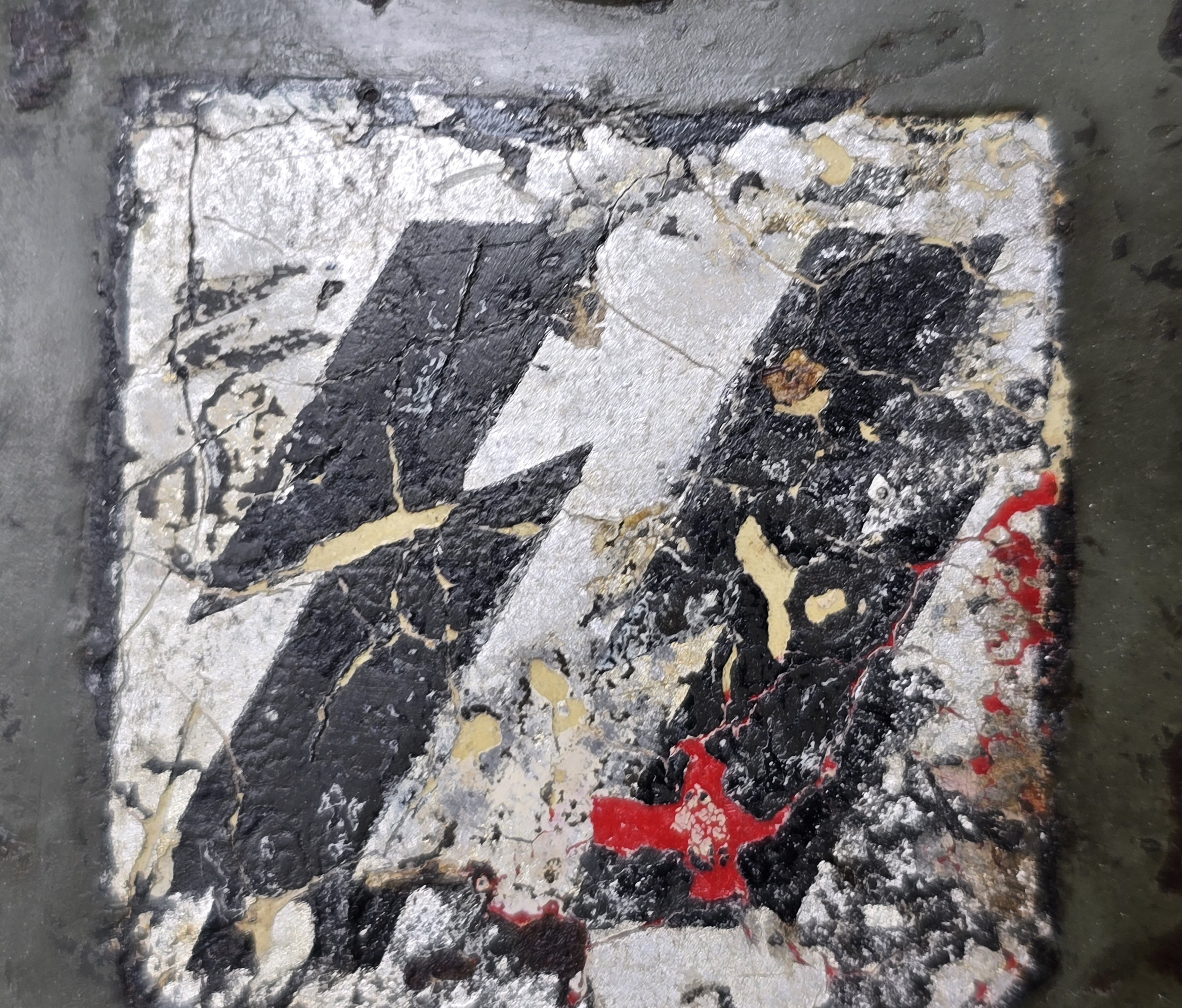 Heavy Combat Used Waffen-SS M35 Double Decal — image 20