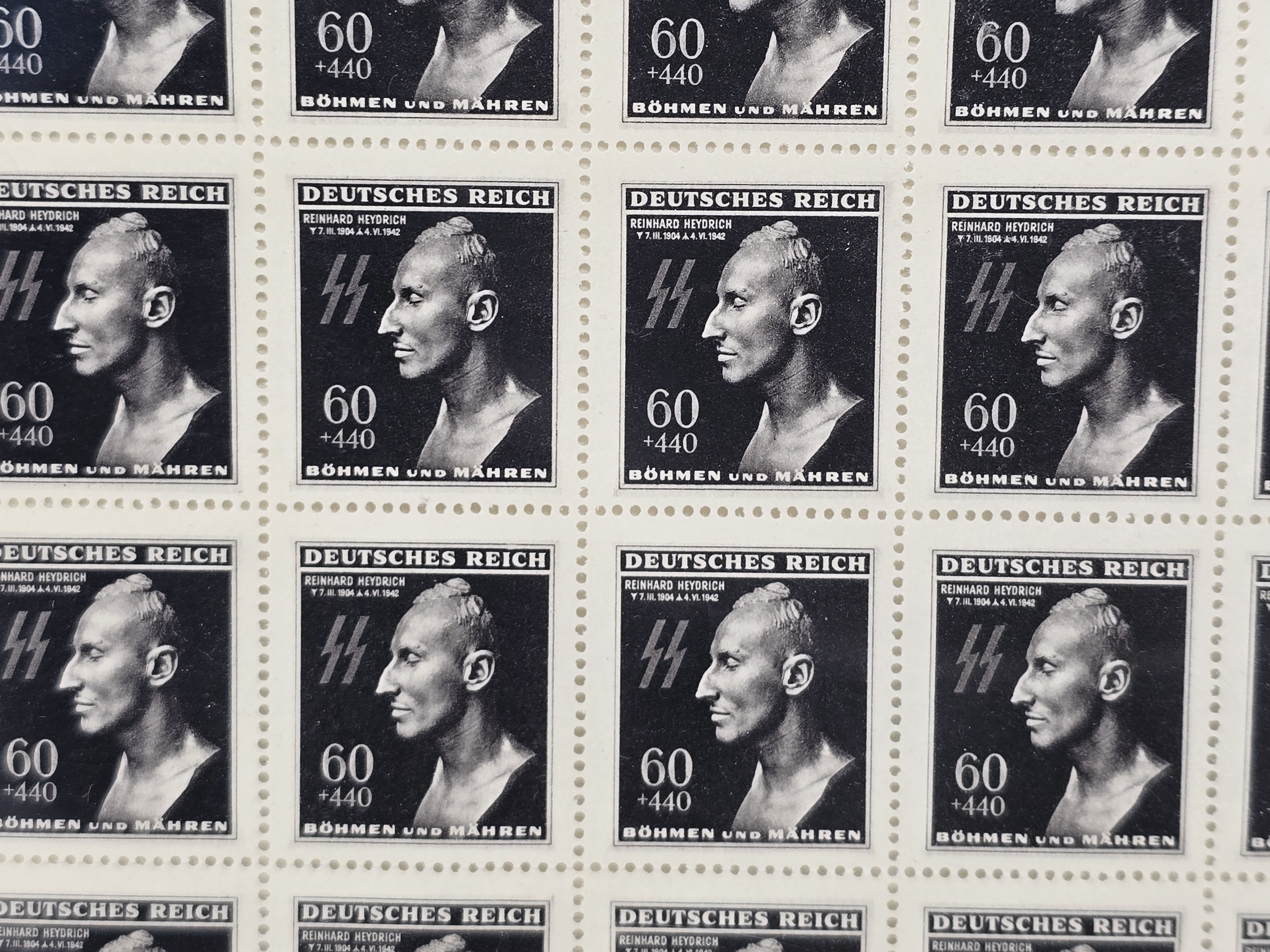 Sheet of Reinhard Heydrich Postage Stamps — image 3