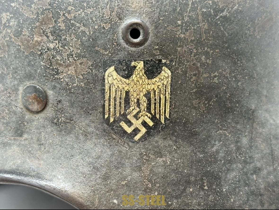 Heer M40 Single Decal Whitewash Camo Helmet — image 10