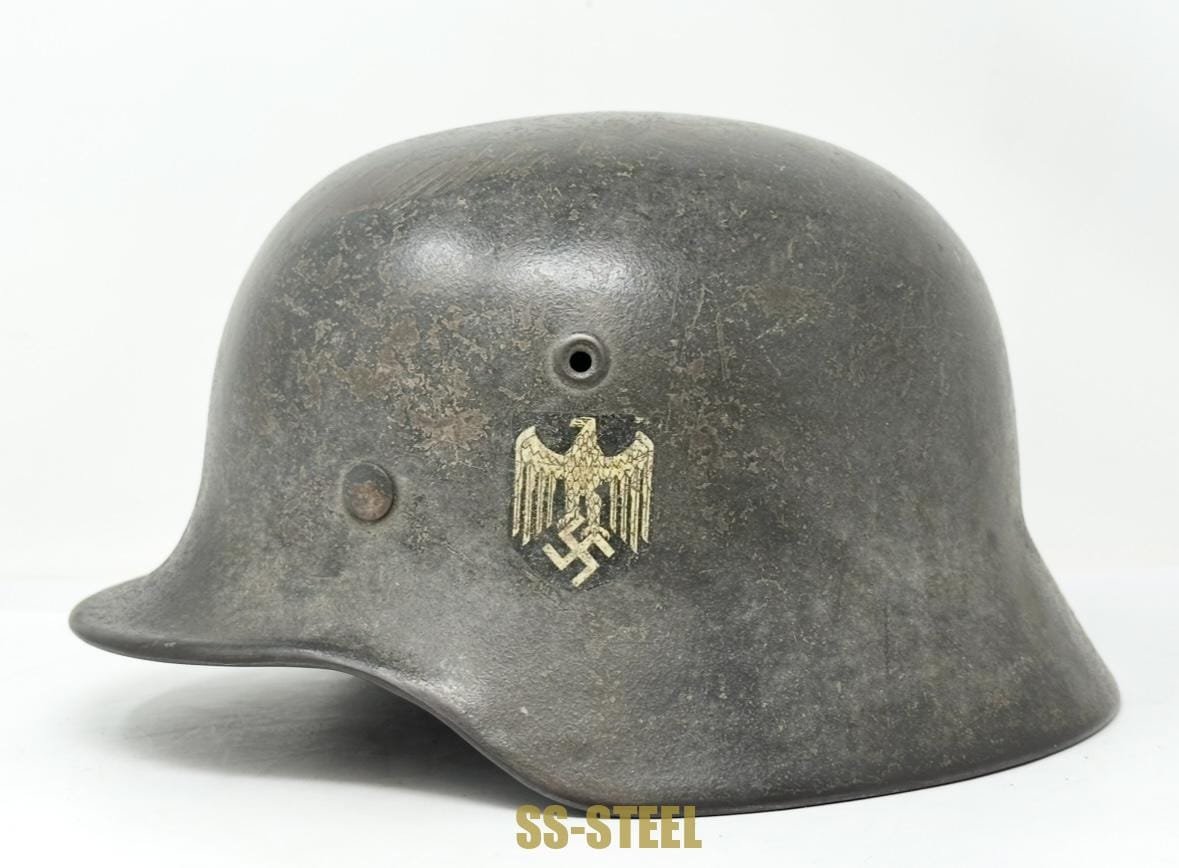 Heer M40 Single Decal Whitewash Camo Helmet — image 3