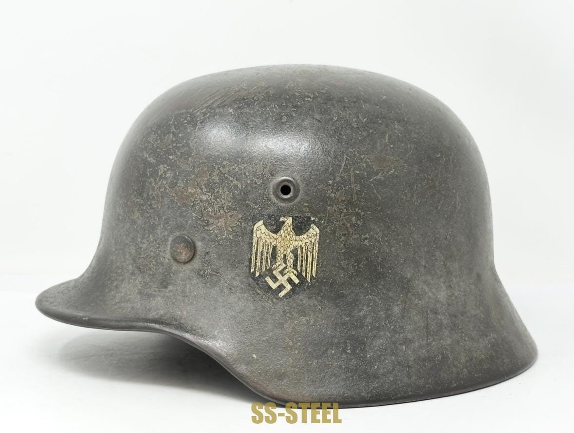 Heer M40 Single Decal Whitewash Camo Helmet — image 8