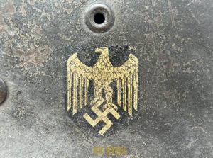 Heer M40 Single Decal Whitewash Camo Helmet