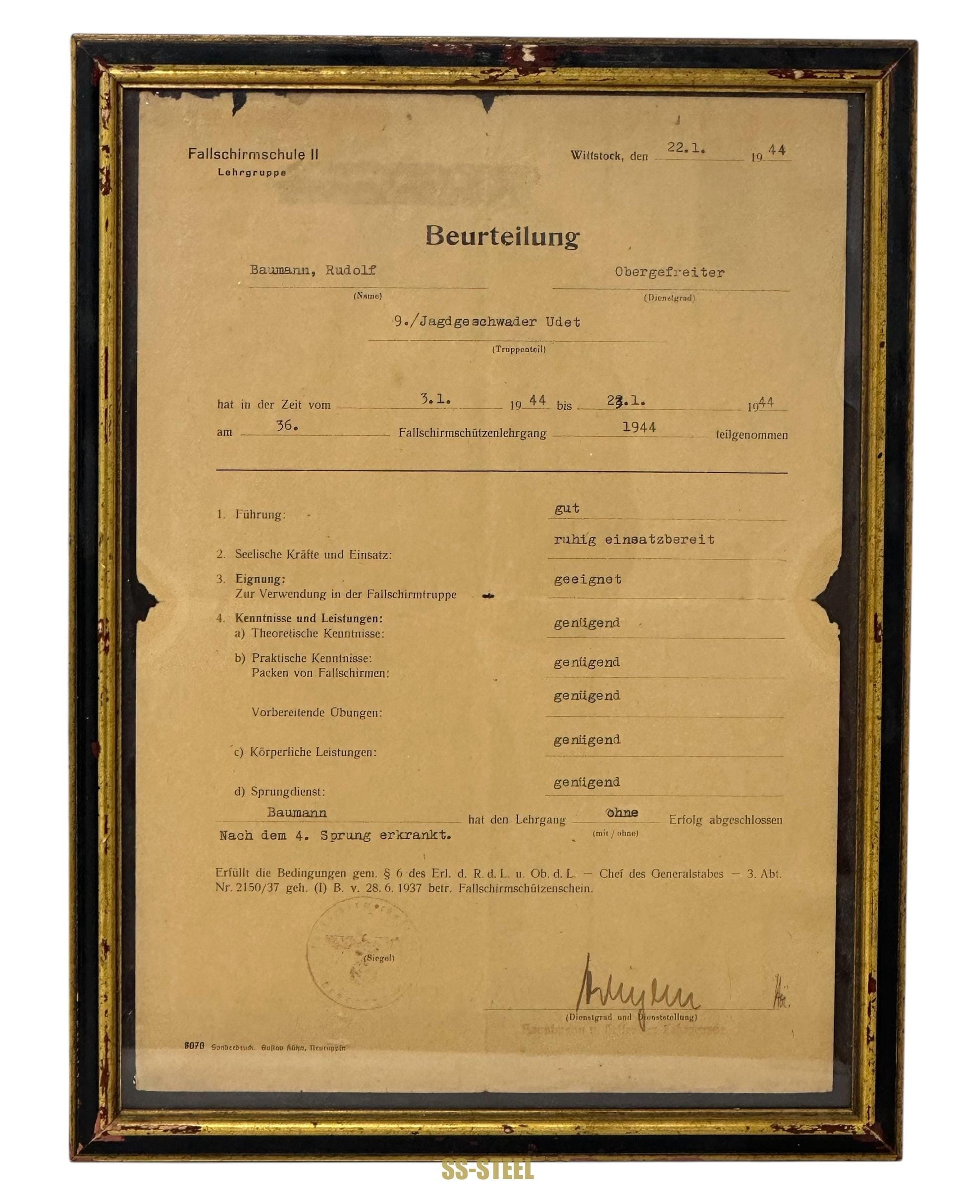 Luftwaffe LKpS101 Helmet, Pilot Gloves, Jump School Document — image 22