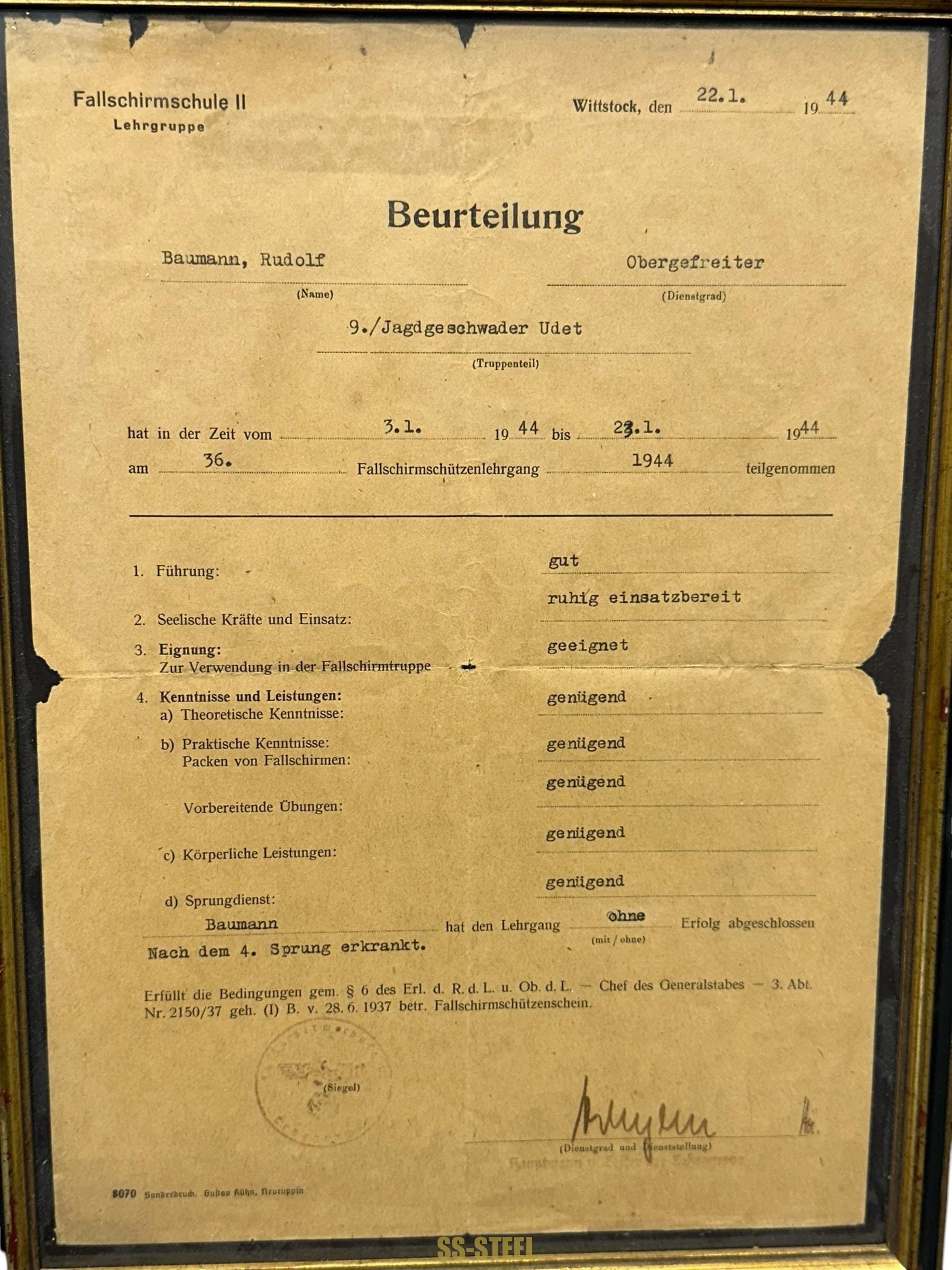 Luftwaffe LKpS101 Helmet, Pilot Gloves, Jump School Document — image 24