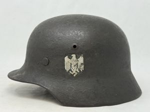Heer M35 Double Decal Camo Helmet -PIONIER Unit Marked