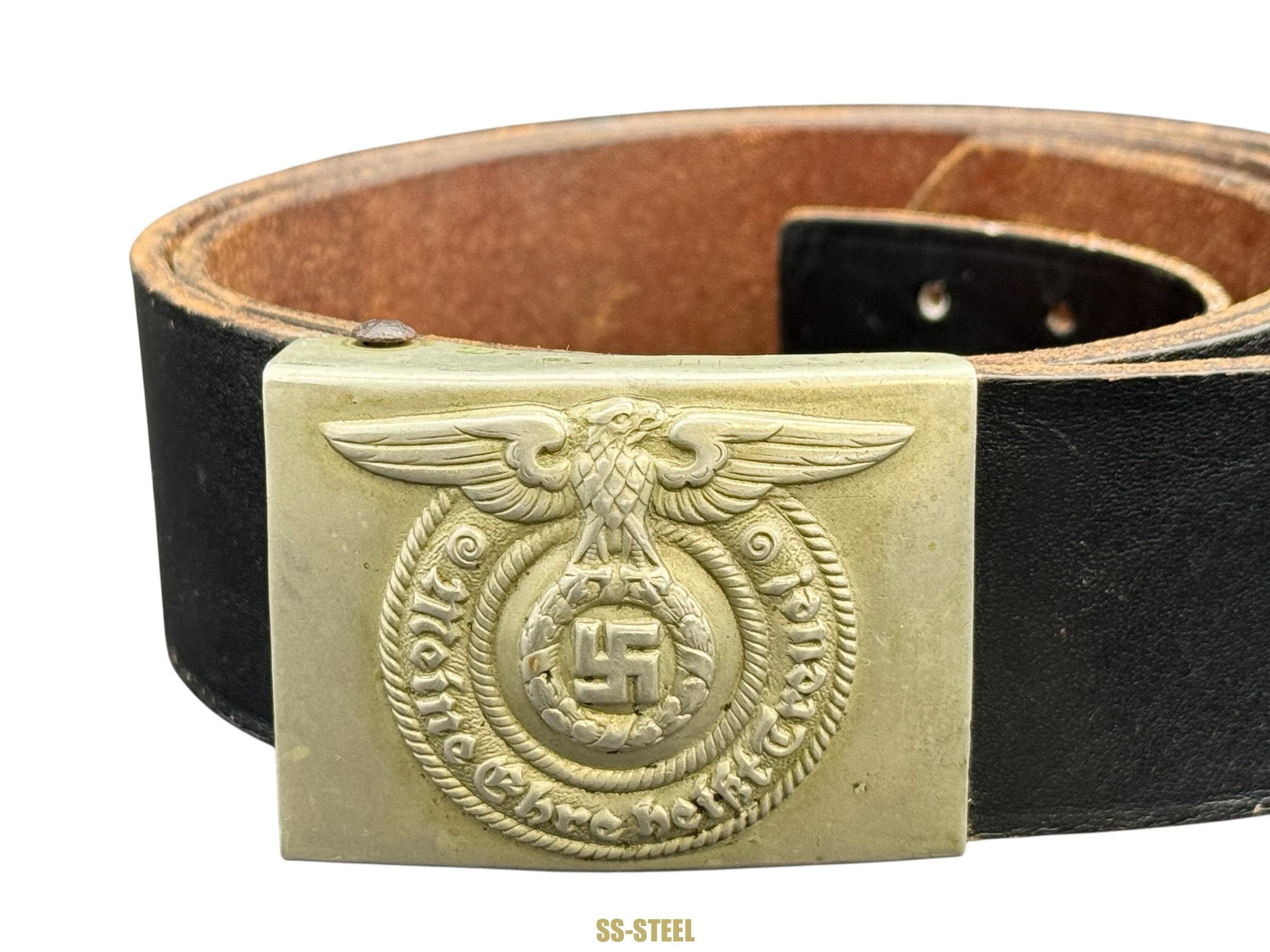SS Early Nickel Belt Buckle & Belt -Overhoff & Cie — image 2