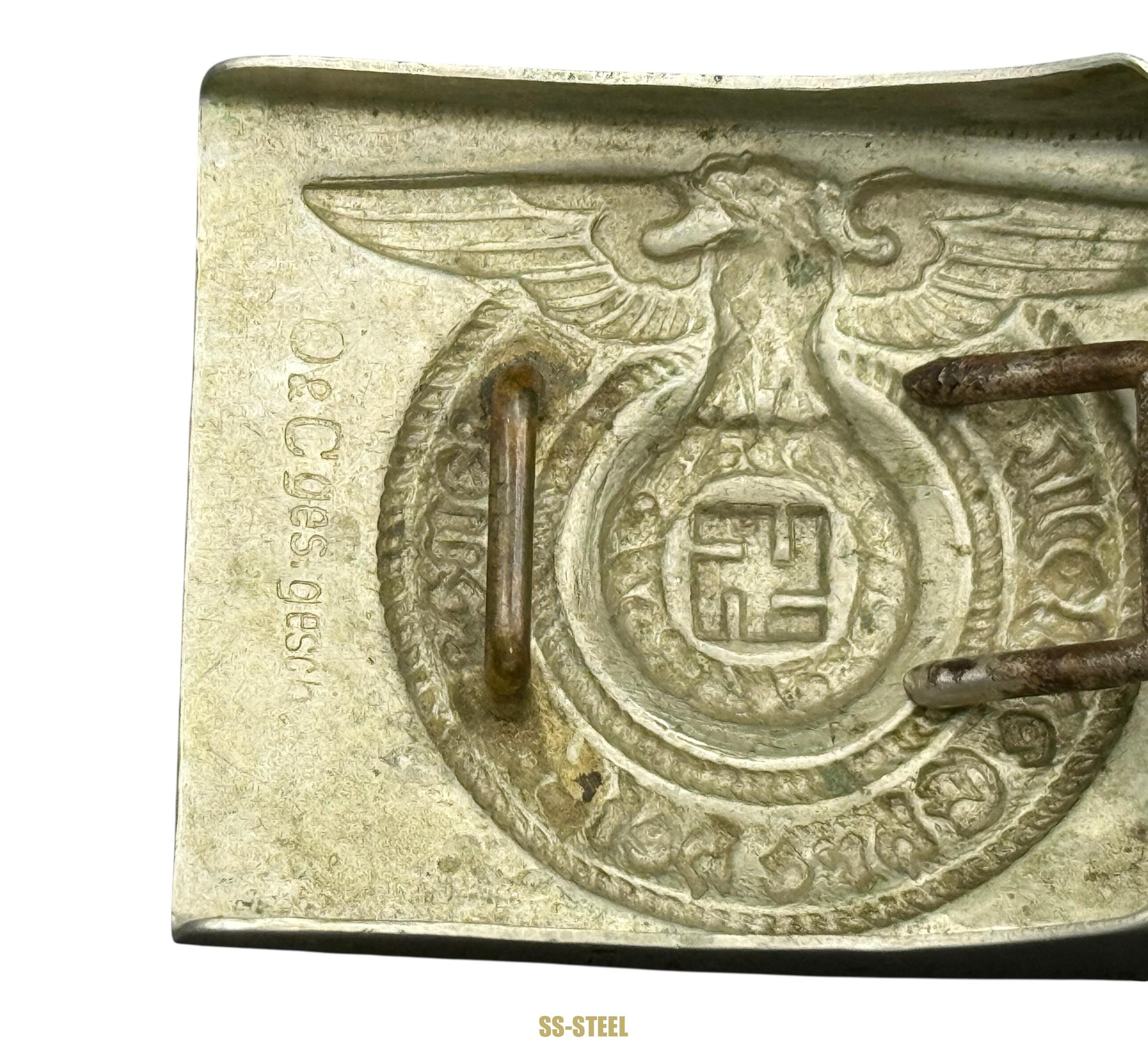SS Early Nickel Belt Buckle & Belt -Overhoff & Cie — image 9
