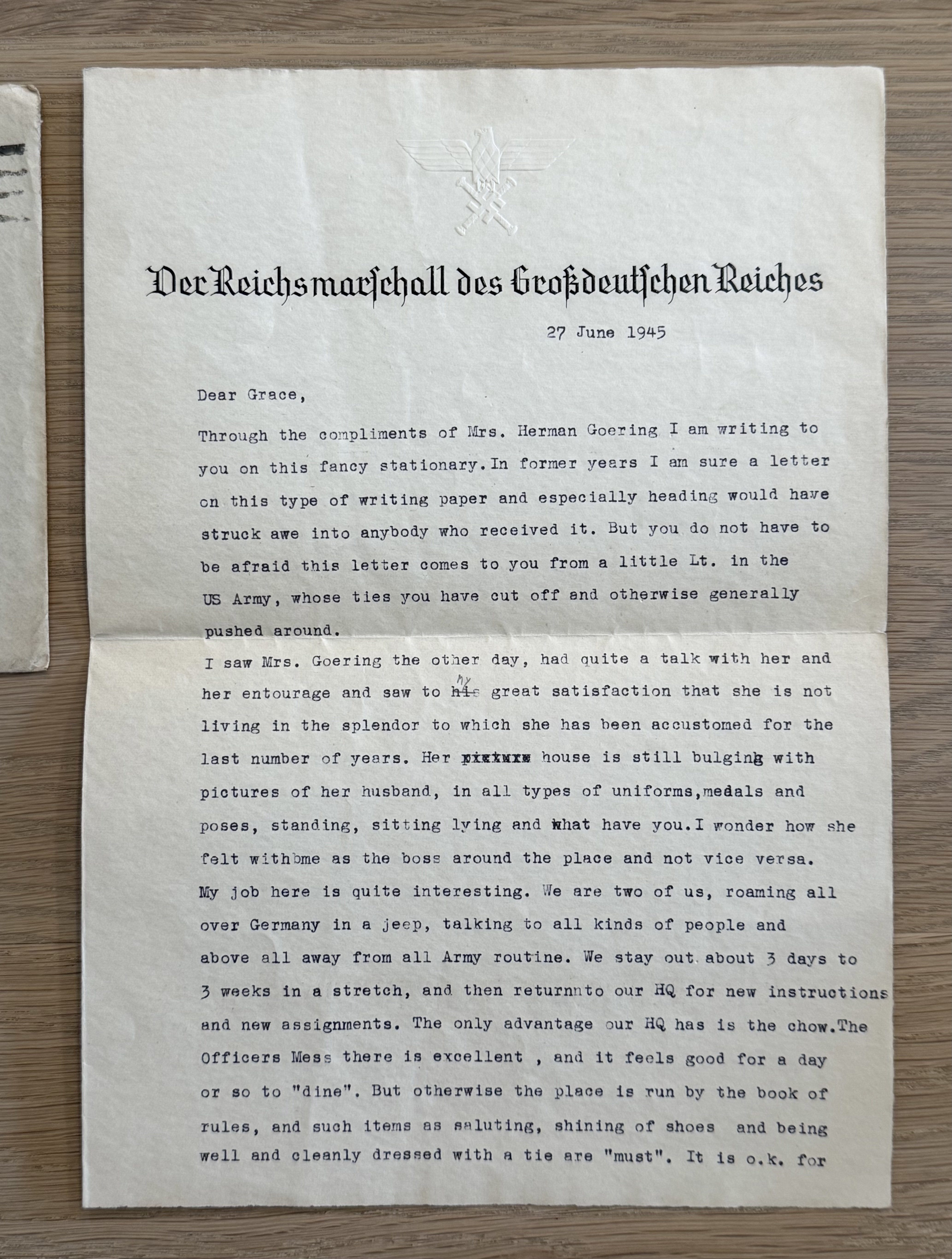 US VET Letter Home on REICHSMARSCHALL Goering Stationary — image 4