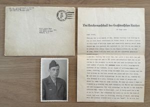US VET Letter Home on REICHSMARSCHALL Goering Stationary