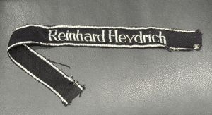SS Reinhard Heydrich Flatwire Cuff Title Uniform Removed