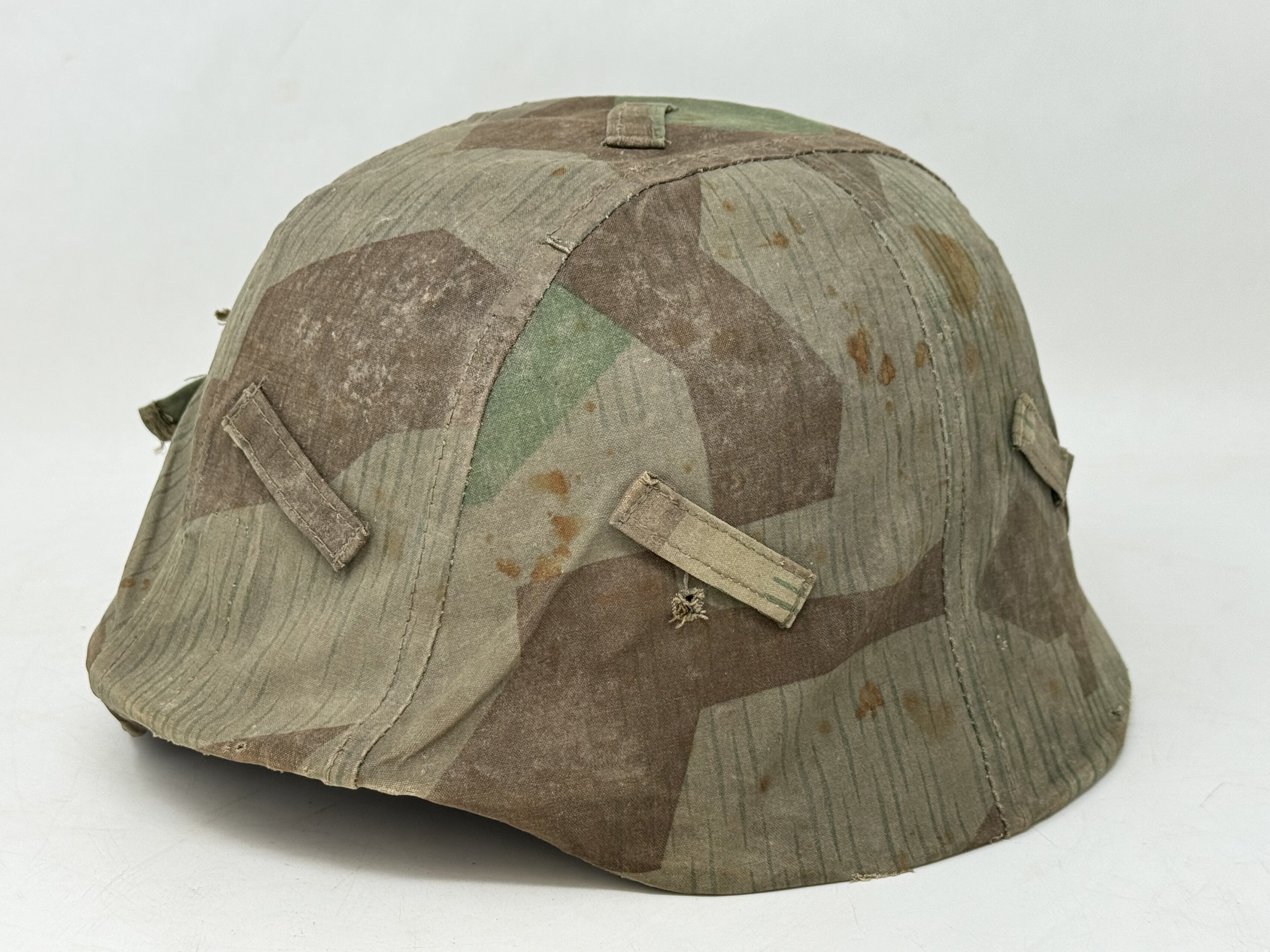 Splinter Camo Cover with M35 Heer Helmet — image 2