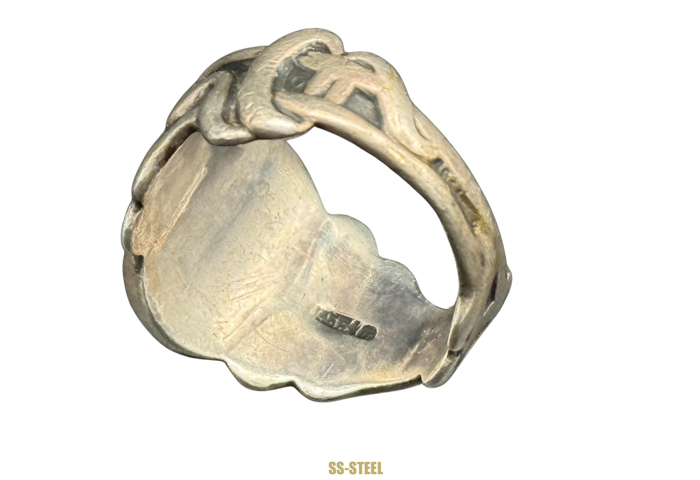 WWII Totenkopf Skull Canteen Ring — image 14